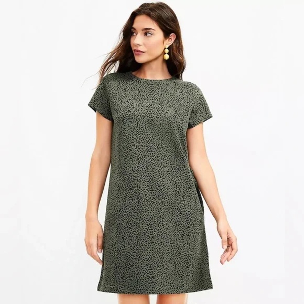 LOFT Women’s Olive Textured Mini Dress with Pockets Size XS